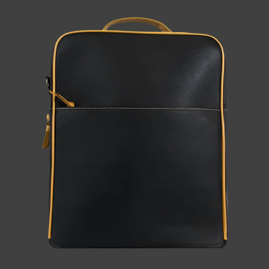 Augusta Leather Backpack-Black/Goldenrod