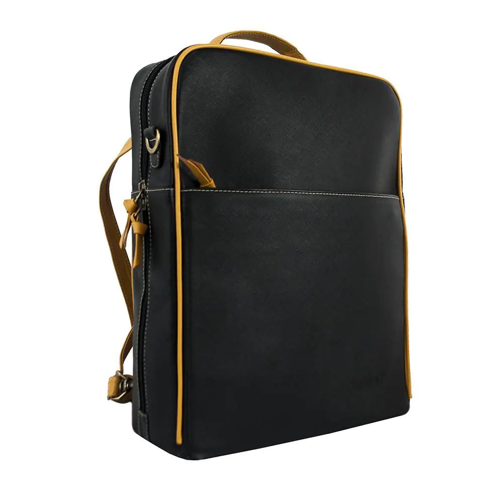 Augusta Leather Backpack-Black/Goldenrod